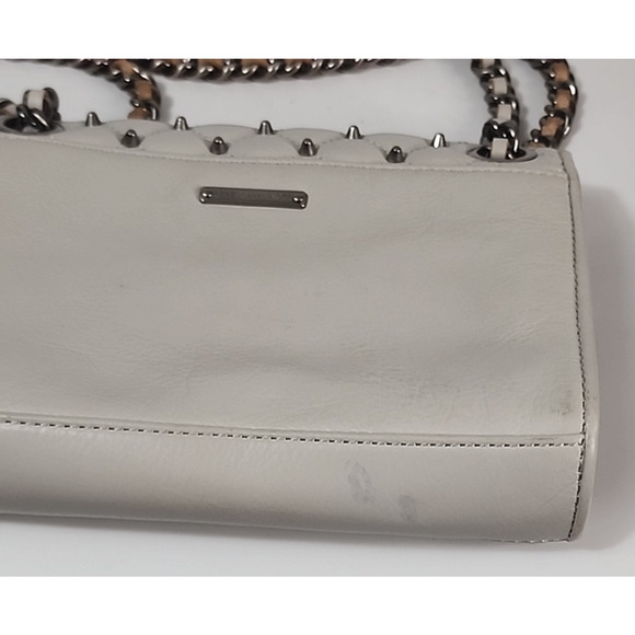 Rebecca Minkoff Light Gray Studded Mini Affair Quilted Bag